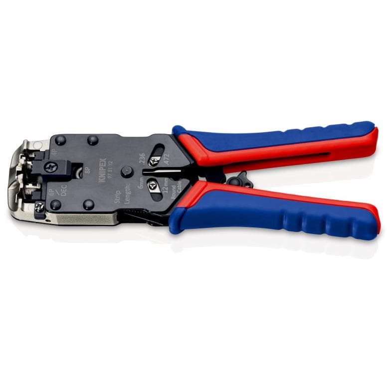 Knipex 97 51 12 SB Krimptang westernstekkers 4,6 en 8 polig 200 mm