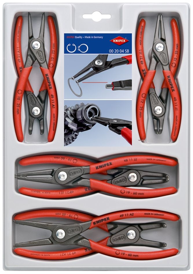 Knipex 00 20 04 SB Precisie-borgveertangenset 8-delig