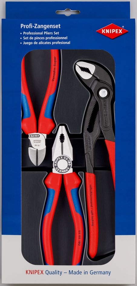 Knipex 00 20 09 V01 Bestseller-set (Kombitang, Waterpomptang, Zijsnijtang)