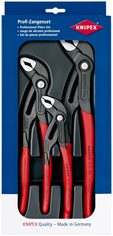 Knipex 00 20 09 V02 Cobra®-set (Waterpomptangen 180/250/300 mm)
