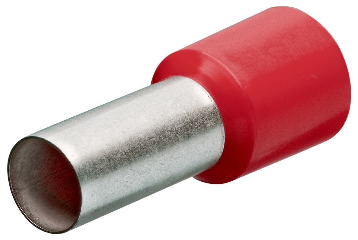 Knipex 97 99 337 Adereindhulzen met kunststof kraag 100 Stuks kabel 10 mm2 (Rood)