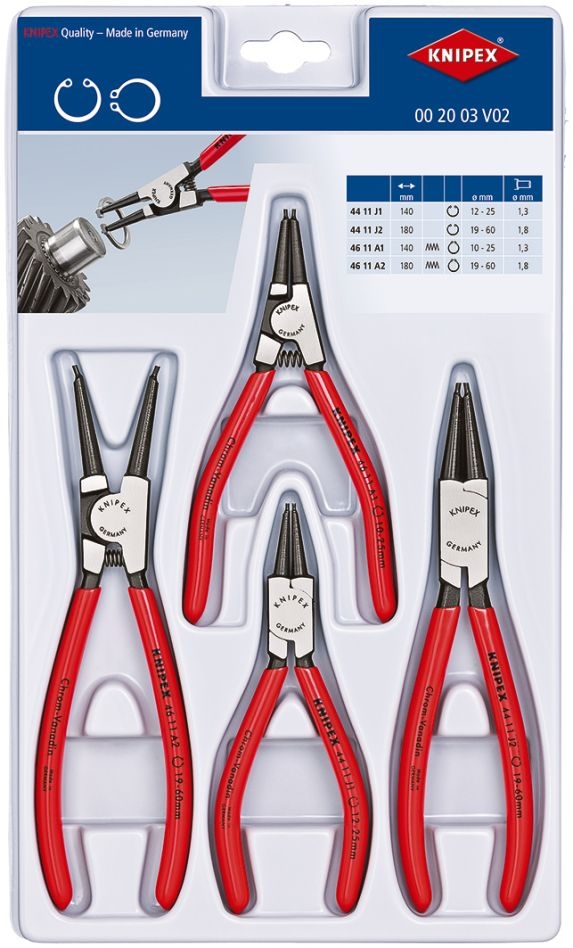 Knipex 00 20 03 V02 Borgveertangenset 4-delig