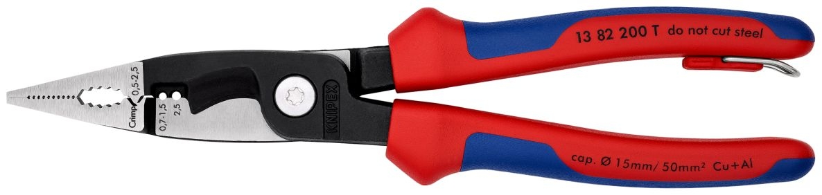 Knipex 13 82 200 T BK Elektro installatietang 200 mm
