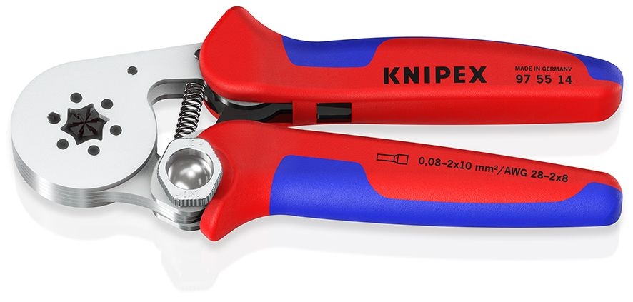 Knipex 97 55 14 Zelfinstellende krimptang voor adereindhulzen 0,08 — 16 mm²
