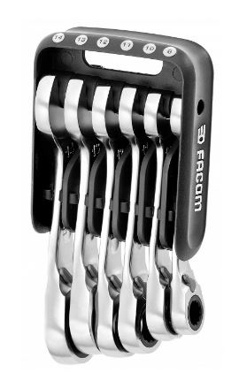 Facom 467BS.JP6PB Korte ratelringsteeksleutelset in houder 6-Delig