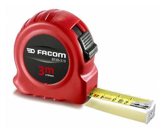 Facom 893B.319PB Dubbelzijdig Rolbandmaat met ABS-behuizing 3 mtr 19 mm