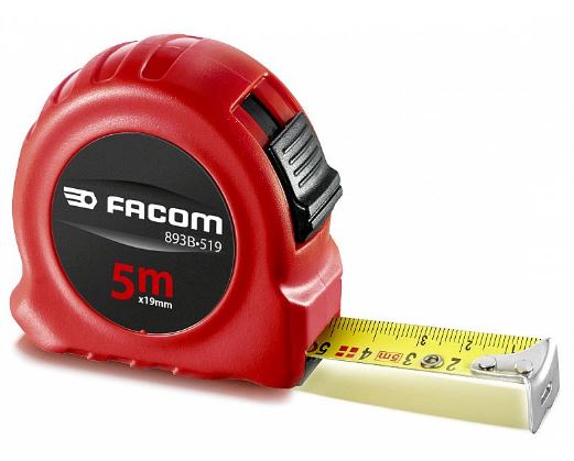 Facom 893B.519PB Mat slijtvaste Rolbandmaat ABS dubbelzijdig blokkering 5 Mtr 19 mm