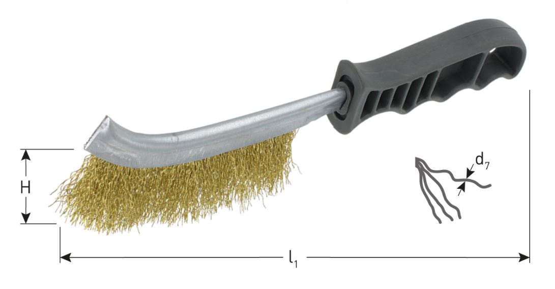 Rotec 798.0830 Handborstel 265 x 28 x 0,30 mm Messingdraad