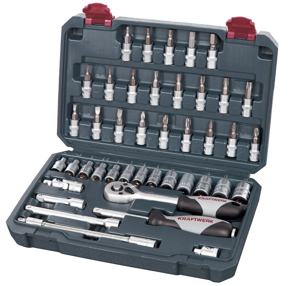 Kraftwerk 204.101.000 Doppenassortiment met ratel 1/4 " 42-delig
