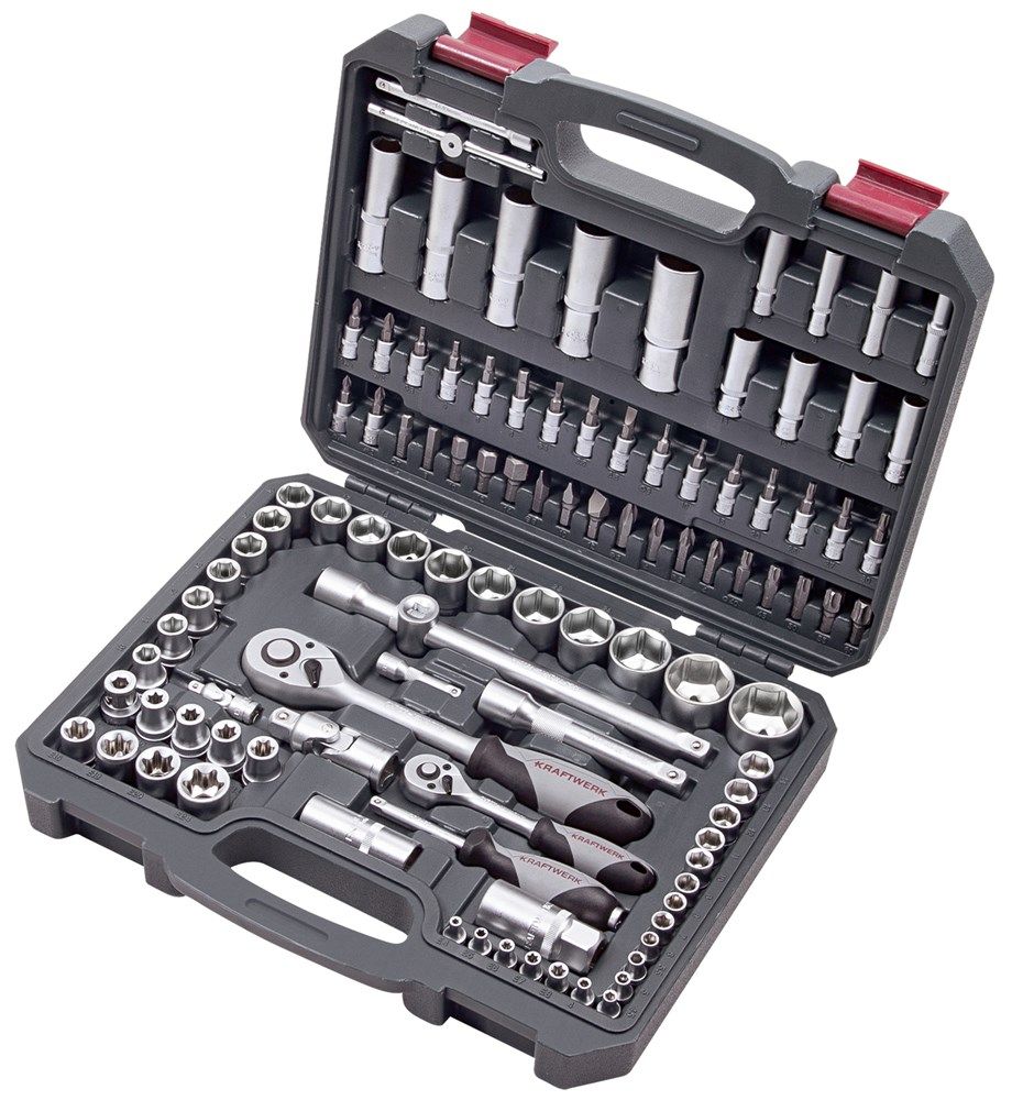 Kraftwerk 204.103.601 Doppenset 1/4-1/2" met ratel 105-delig