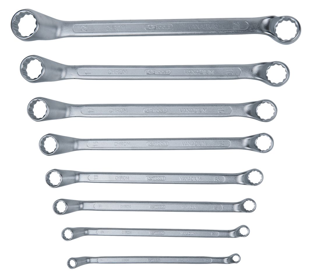 KS Tools 517.0248 Dubbele ringsleutelset diep gebogen 8-delig 6-22mm