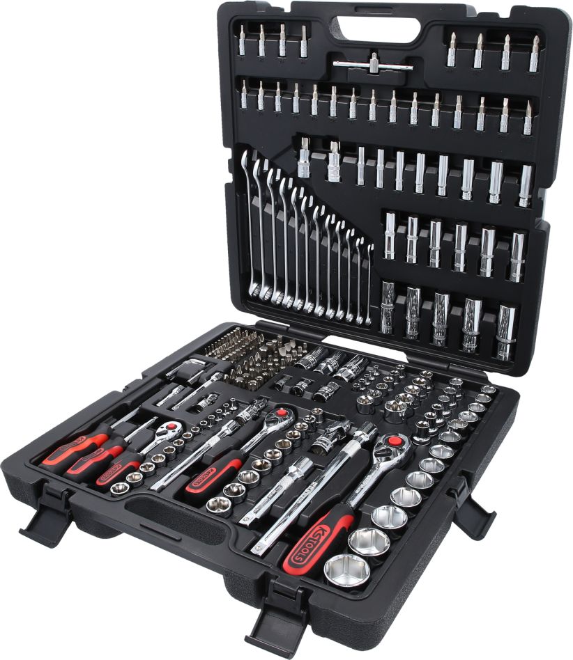 KS Tools 918.0216 1/4"+3/8"+1/2" CHROMEplus Dopsleutelset 216-delig