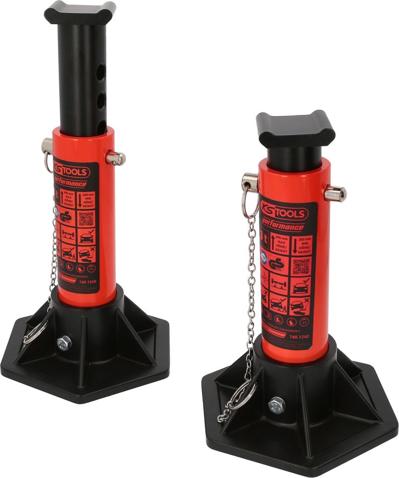KS Tools 160.1240 performance Aluminium-assteun, 3000 kg, per paar