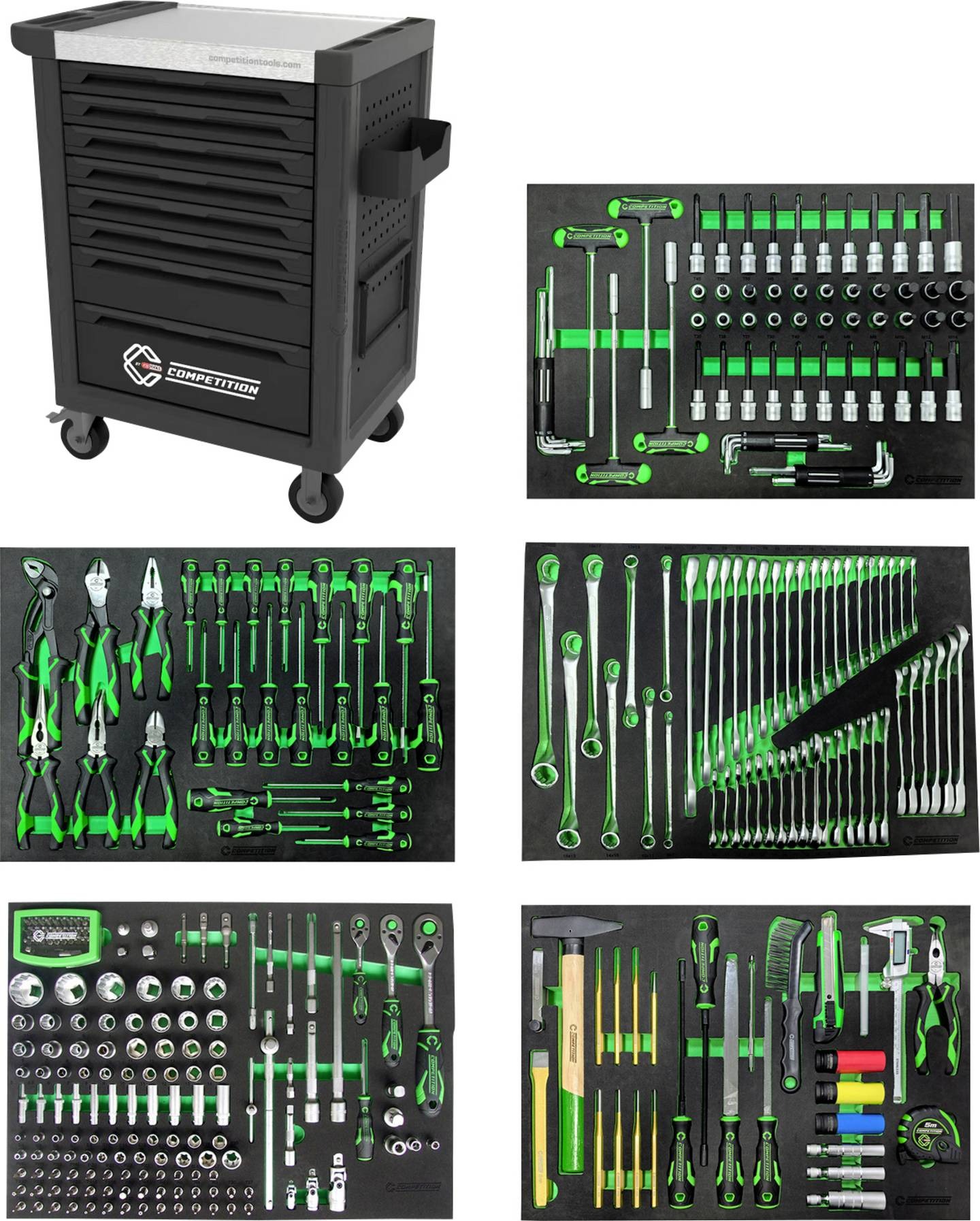KS Tools 512.5341 COMPETITION Gereedschapswagen met 8 laden en 341-delig Premium gereedschap