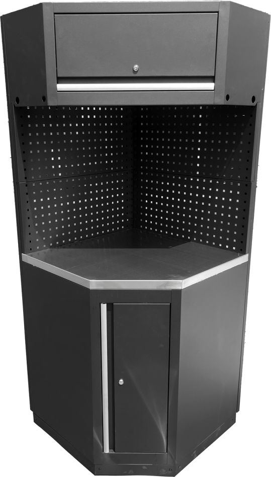 KS Tools 866.6010 Werkplaatskastsysteem hoekmodule, RVS-werkblad