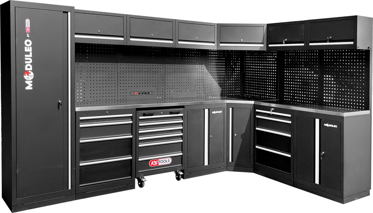 KS Tools 866.6210 Werkplaatskastsysteem L-vorm 3400 x 2120 mm variant 1