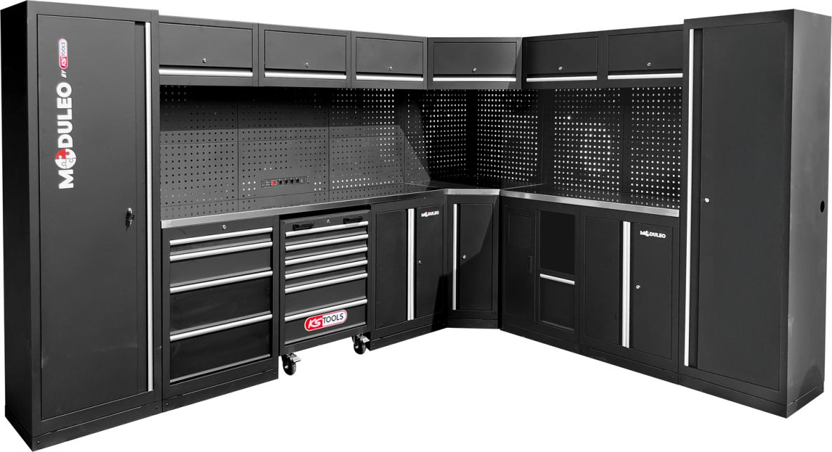 KS Tools 866.6215 Werkplaatskastsysteem L-vorm 3400 x 2720 mm variant 1