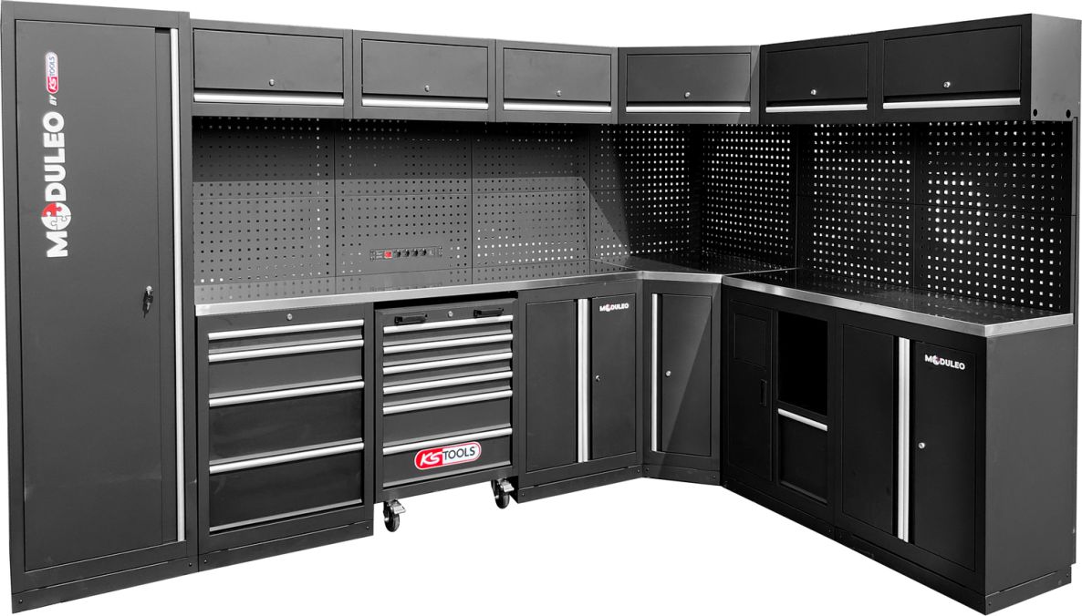 KS Tools 866.6220 Werkplaatskastsysteem L-vorm 3400 x 2120 mm variant 2