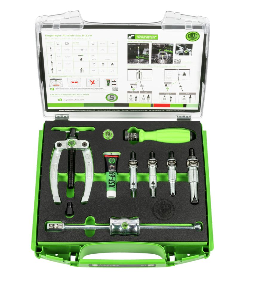 KUKKO K-22-A Kogellagerbinnentrekkerset Ø 6-30 mm in koffer