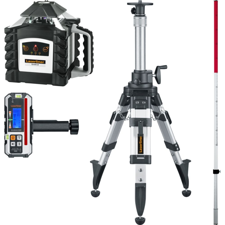 Laserliner 053.00.09-1 Quadrum M350 S SET 1 FL Roterende laser Rood + Statief P 175 cm + Flexi-lat Plus