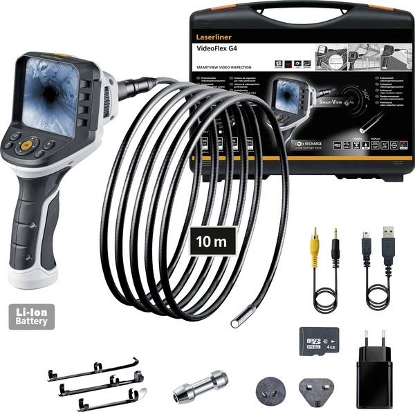Laserliner 082.240A VideoFlex G4 Ultra Professioneel video-inspectiesysteem + gratis Walther Pro HL17 hoofdlamp