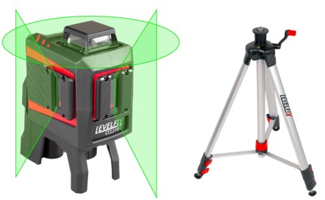 Levelfix 556248 CCL210G SET Kruislijnlaser met groene straal + Statief 1,5 m