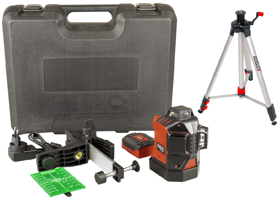 Levelfix 556452 CCL460G-XL SET 3D Cone Lijnlaser Groen + MLD40GR ontvanger + statief 150cm