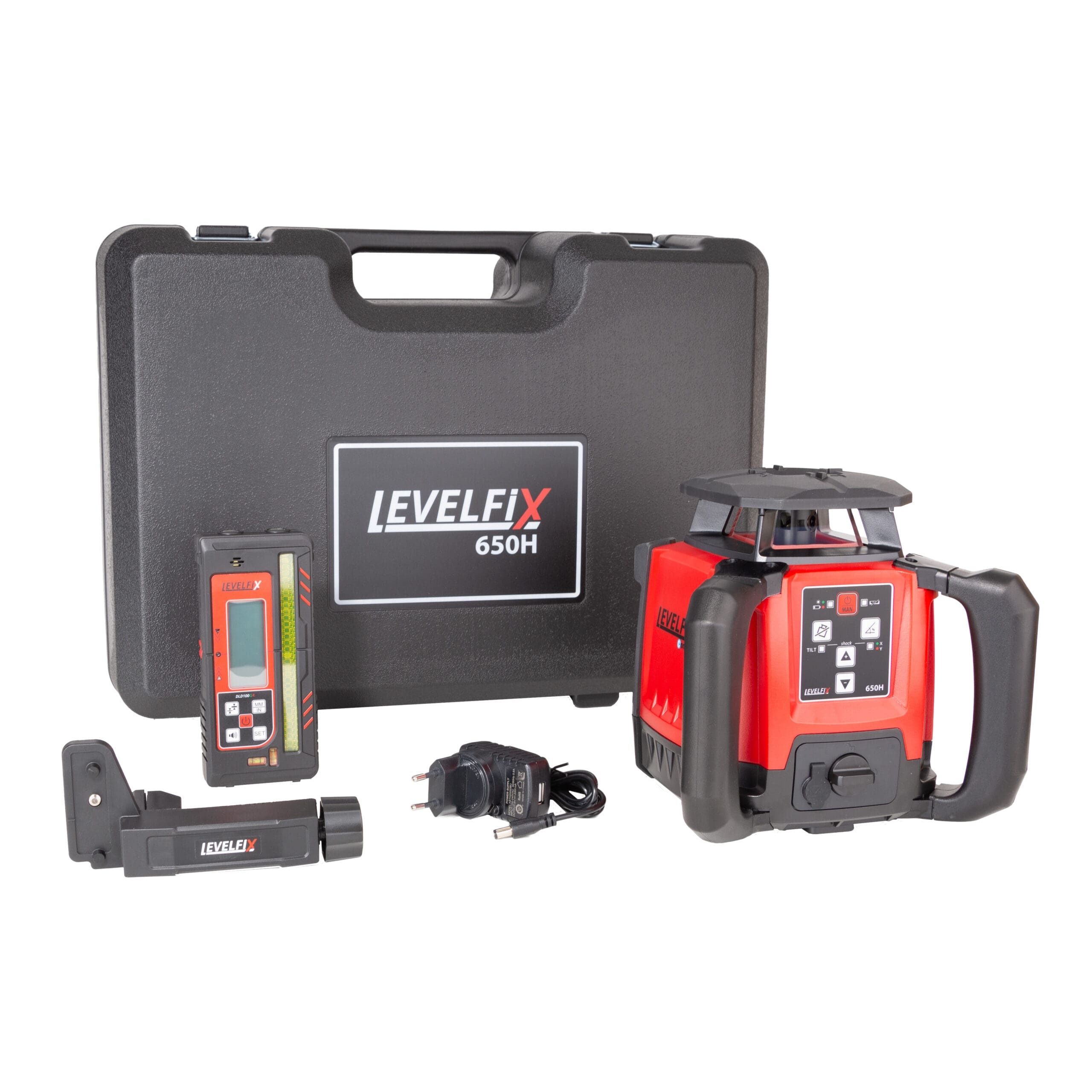 Levelfix 554610 650H Horizontale Bouwlaser rood met basisontvanger