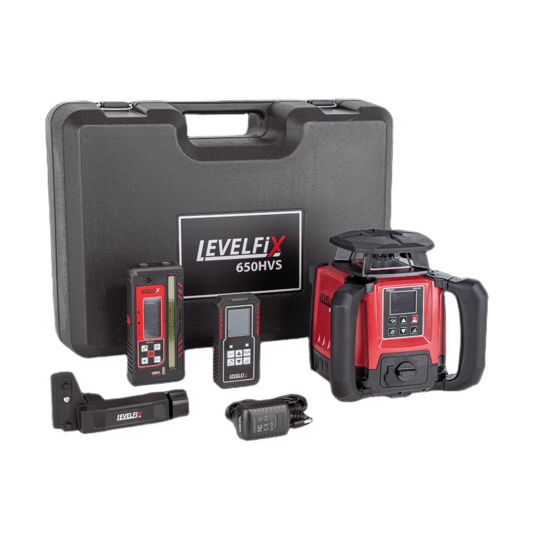 Levelfix 554641 650HVS Horizontaal/verticaal Bouwlaserset rood met statief 1.8m en meetbaak