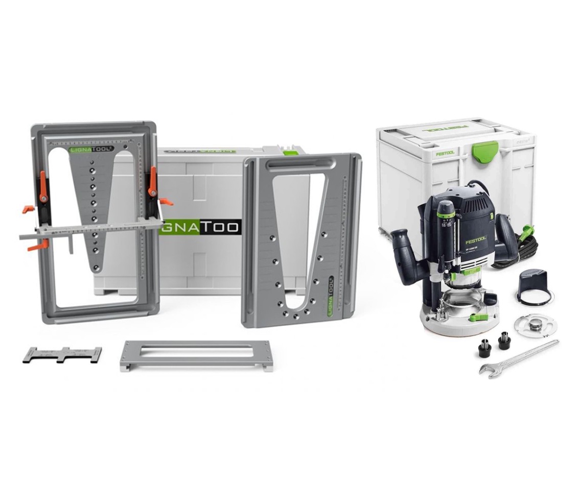 Lignatool LT080SROF2200 Zwaluwstaart Freesmal set Standaardpakket + Festool OF2200EB-Plus Bovenfreesmachine