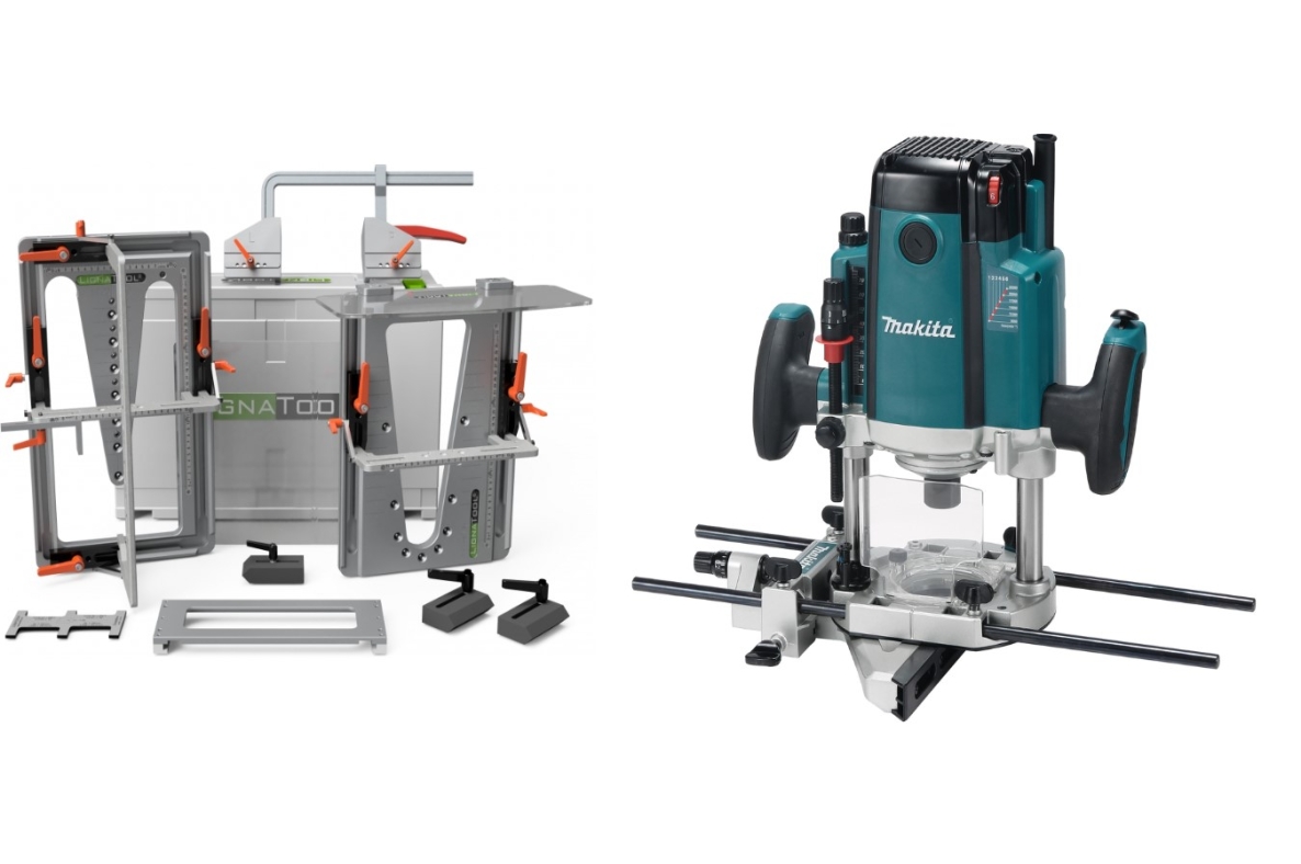 Lignatool LT080CFRP2303FC04 Zwaluwstaart Freesmal set comfortpakket + Makita RP2303FC04 Bovenfreesmachine