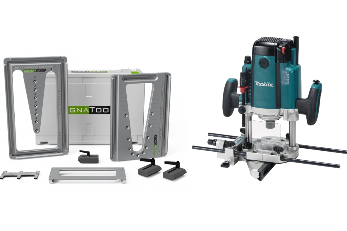 Lignatool LTA080STRP2303FC04 Zwaluwstaart Freesmal set startpakket + Makita RP2303FC04 Bovenfreesmachine