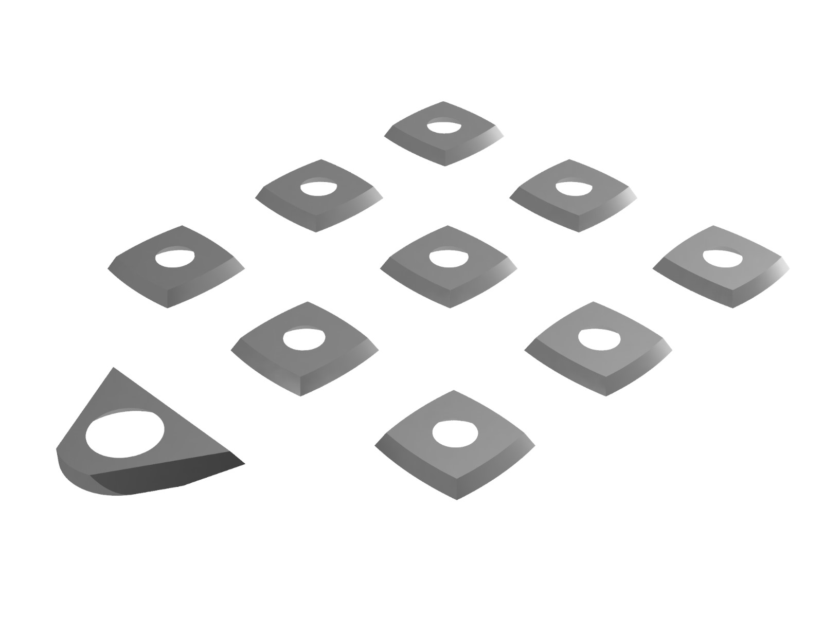 Lignatool LTA1082 Wisselmessen set voor Helicut Frees lengte 60 mm
