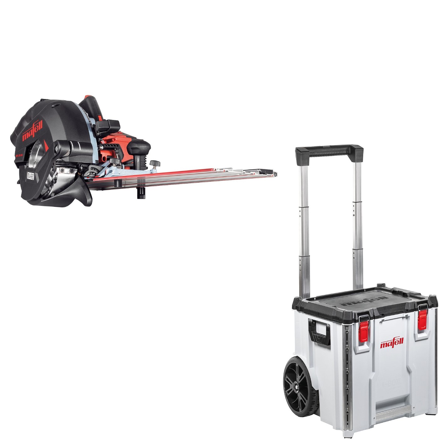 Mafell 1P0500 NFU 50-18 PURE Accu Sleuvenfrees 18V excl. accu's en lader + Transportkoffer Trolley L-BOXX Contractor