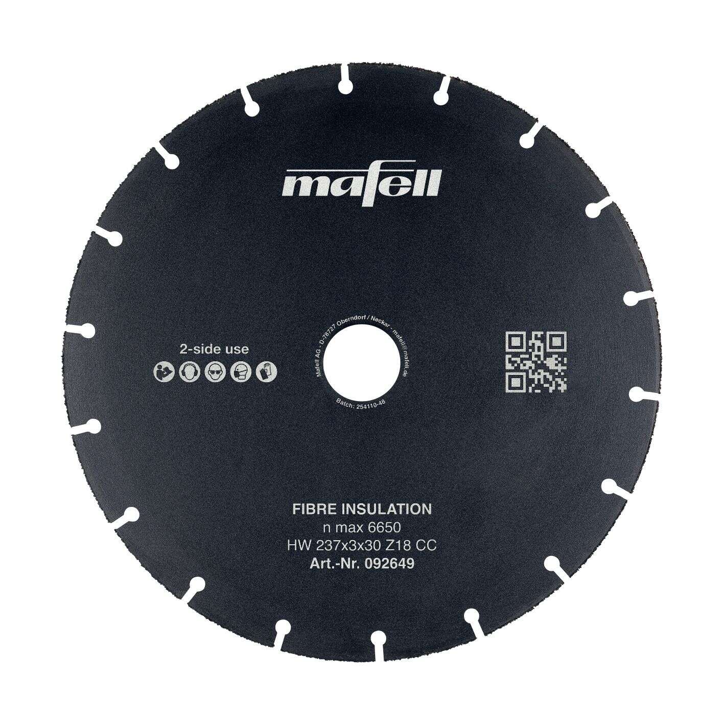 Mafell Accessoires 092649 KSB-FI 237 Cirkelzaagblad HW, 237 x 3 x 30 mm T18 CC vezelisolatie