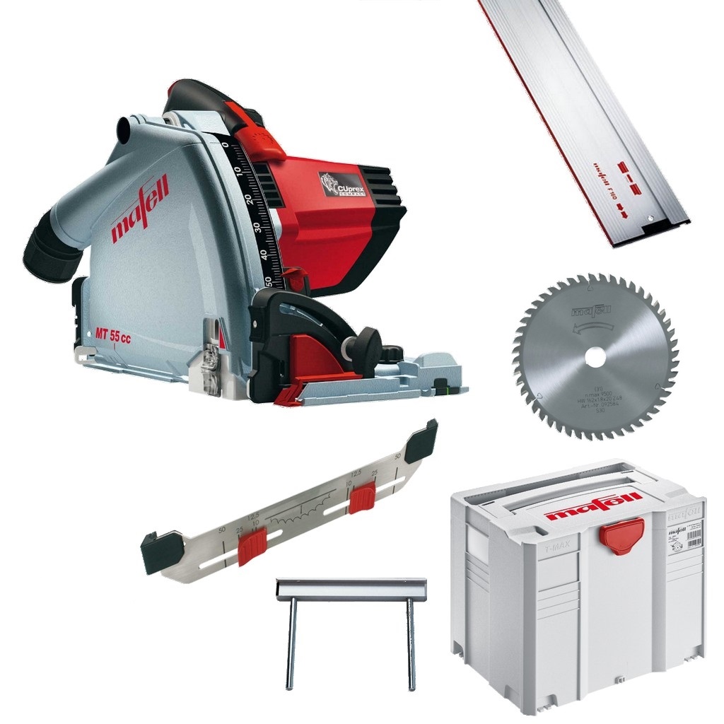 Mafell 917614 MT55 cc Invalzaag Maxi-MAX in T-Max met geleidingsliniaal F160