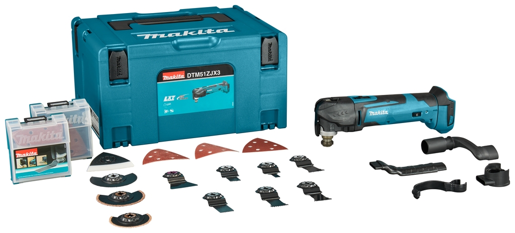 Makita DTM51ZJX3 Multitool 18V + Toebehorenset zonder accu's en lader