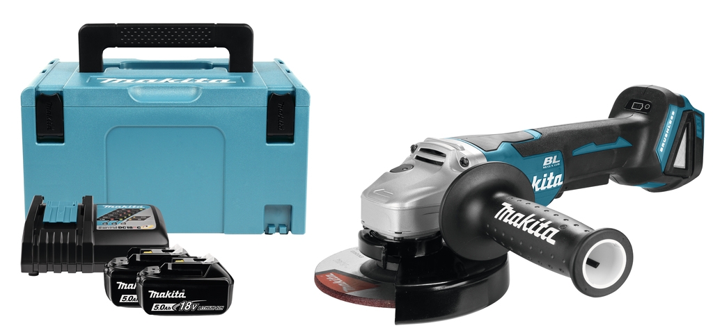 Makita DGA505RTJ 18V 5,0Ah Haakse slijper 125 mm in M-Box