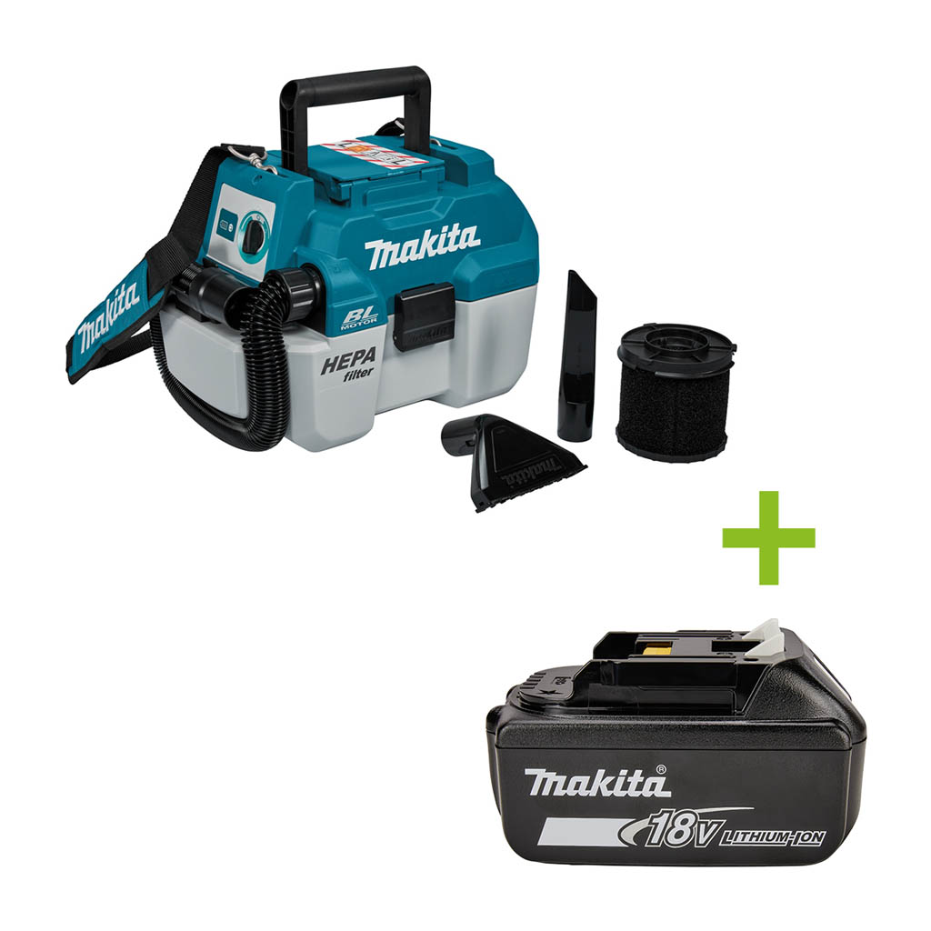 Makita DVC750LZX3 Accu Stofzuiger 18V excl. accu's en lader met vloeistoffilter