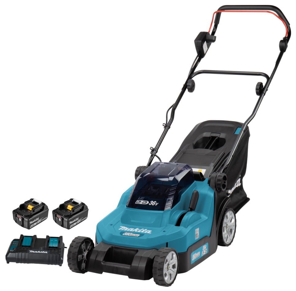 Makita DLM382CM2 Accu-grasmaaier 38 cm 2 x 18 Volt 4.0Ah Li-Ion