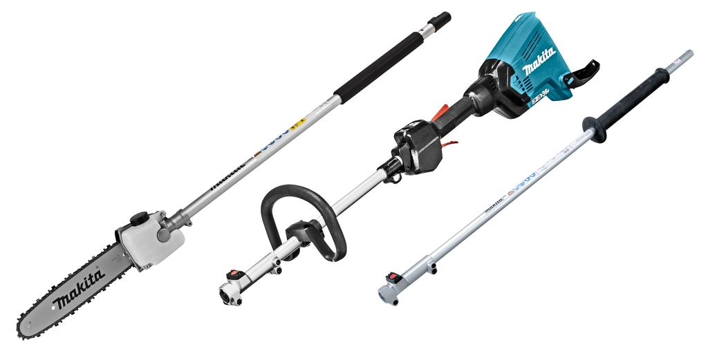 Makita DUX60ZX12 Accu Combisysteem D-greep 2 x 18V excl. accu's en lader + Kettingzaag opzetstuk en Verlengsteel