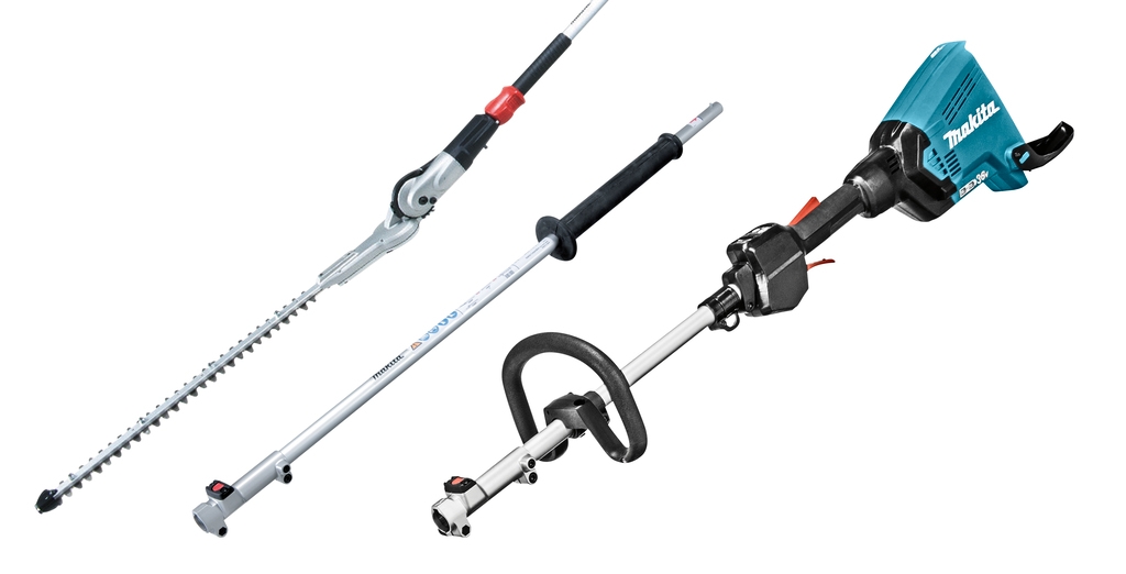 Makita DUX60ZX13 Accu Combisysteem D-greep 2 x 18V excl. accu's en lader + Heggenschaar opzetstuk en Verlengsteel