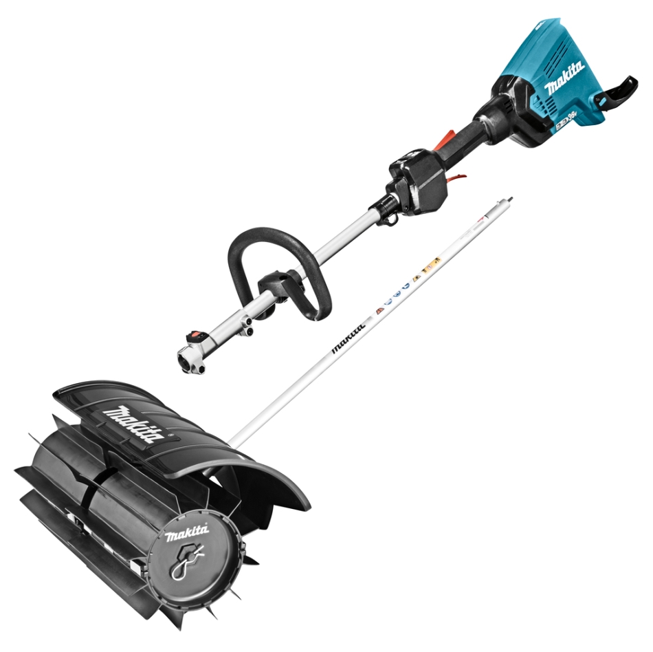 Makita DUX60ZX16 Accu Combisysteem D-greep 2 x 18V excl. accu's en lader + Rolveger (rubber) opzetstuk