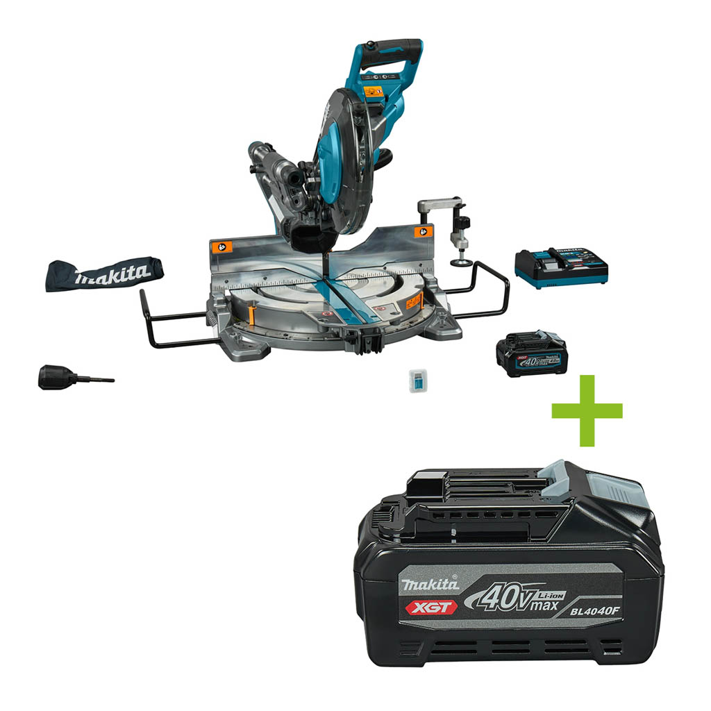 Makita LS004GM102 Accu afkortzaag 260mm met AWS zender 40V Max 4.0Ah Li-Ion