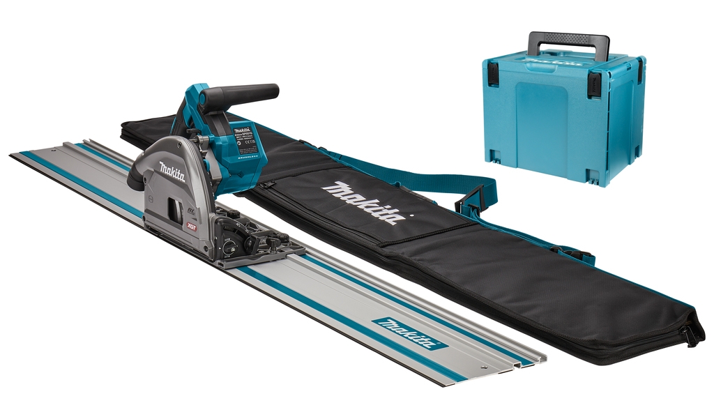 Makita SP001GZ04 Accu Invalcirkelzaag 40V Max zonder accu's en lader met AWS zender + geleiderail 1500mm + tas