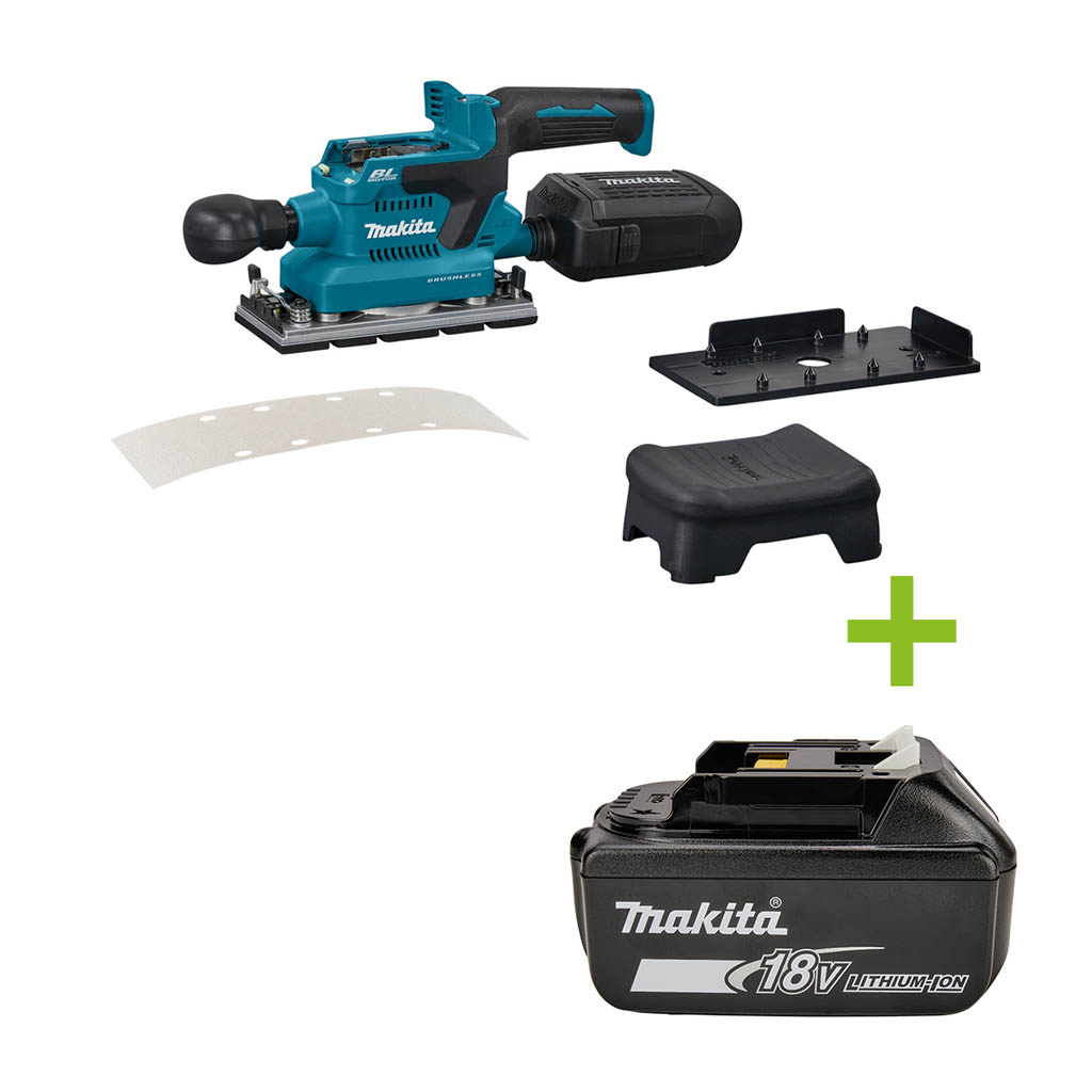 Makita DBO381ZU Accu Vlakschuurmachine met AWS zender 18V excl. accu's en lader