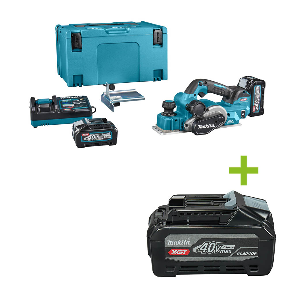 Makita KP001GM201 Accu Schaafmachine 82 mm 40V 4.0Ah Li-Ion in Mbox