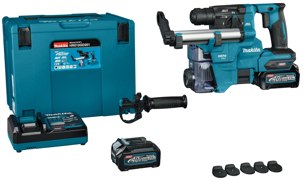 Makita HR010GD201 Combihamer SDS-Plus 40V Max 2,5Ah Li-Ion in Mbox