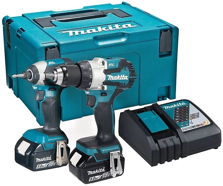 Makita DLX2507TJ - DHP489 Accuklopboor + DTD153 Slagschroever 18V 5,0 AH Li-ion