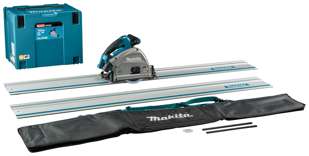 Makita SP001GZ06  Accu Invalcirkelzaag 40V Max excl. accu's en lader met AWS zender + 2 x geleiderail 1500mm + koppelstrips + tas